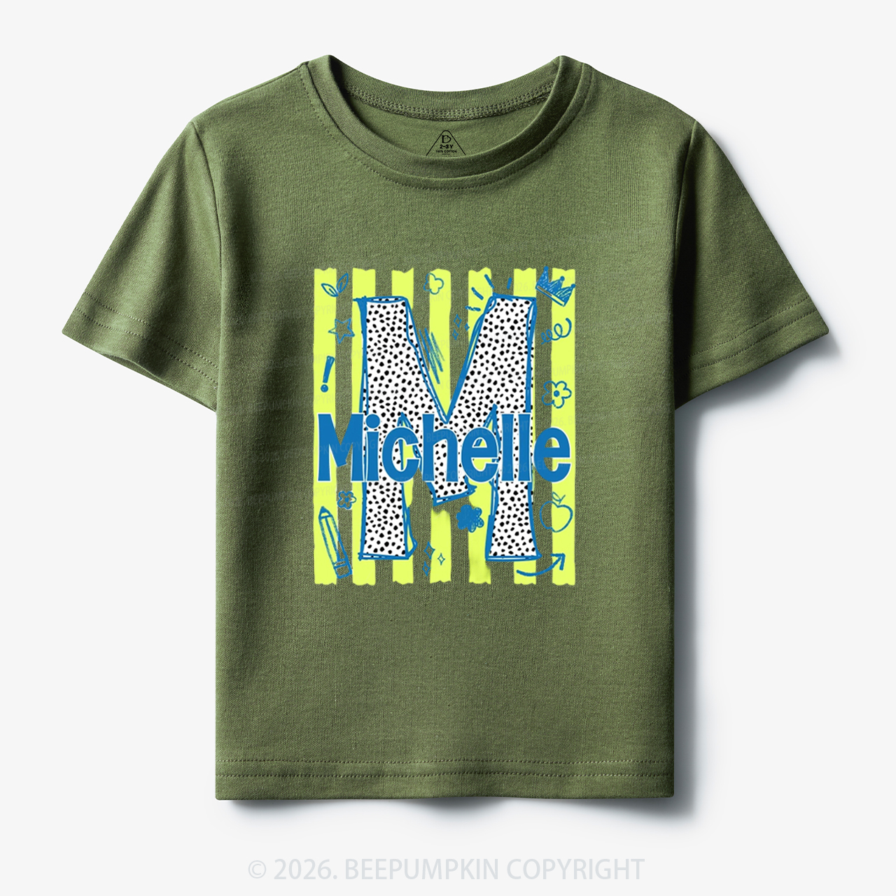 Personalized Name Alphabet Doodle Toddler&Kid's Tees