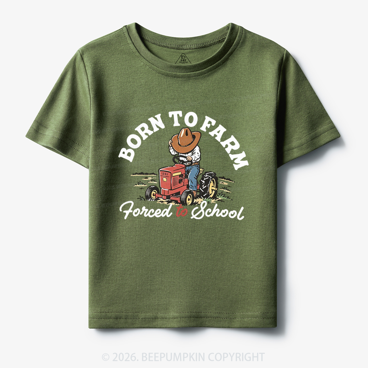  Born to Farm Forced to School Tractor Cowboy Toddler&Kid's Tees