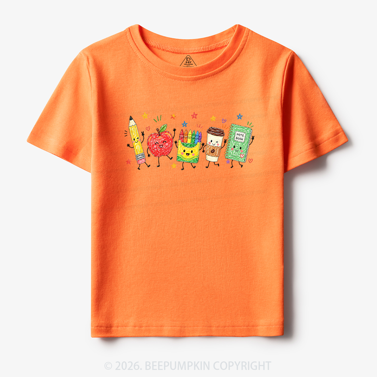 Cute Crayon Apple Pencil Notebook Toddler&Kid's Tees