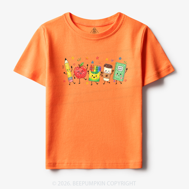 Cute Crayon Apple Pencil Notebook Toddler&Kid's Tees