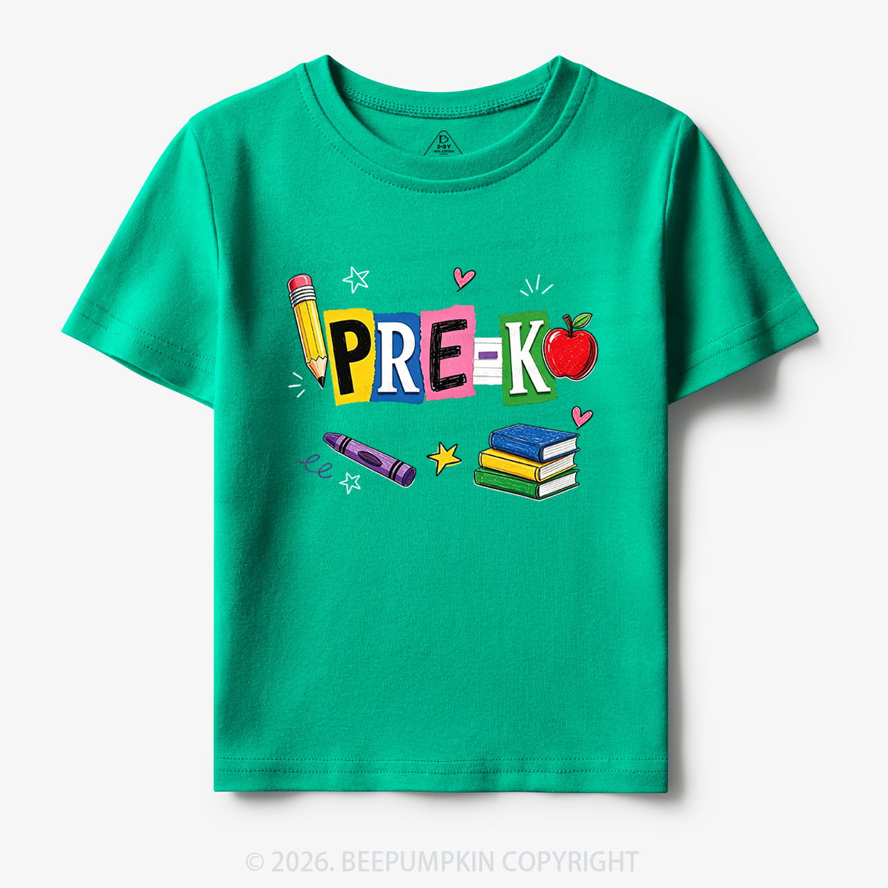 Personalized Colorful Bright School Vibes Doodle Toddler&Kid's Tees