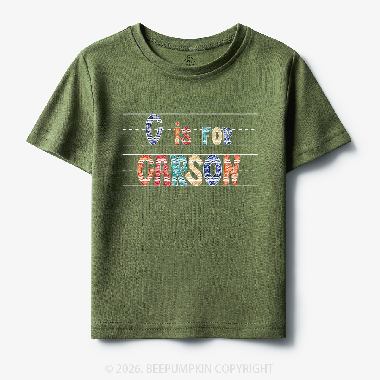 Personalized Crayon Letter Is For Name Toddler&Kid's Tees