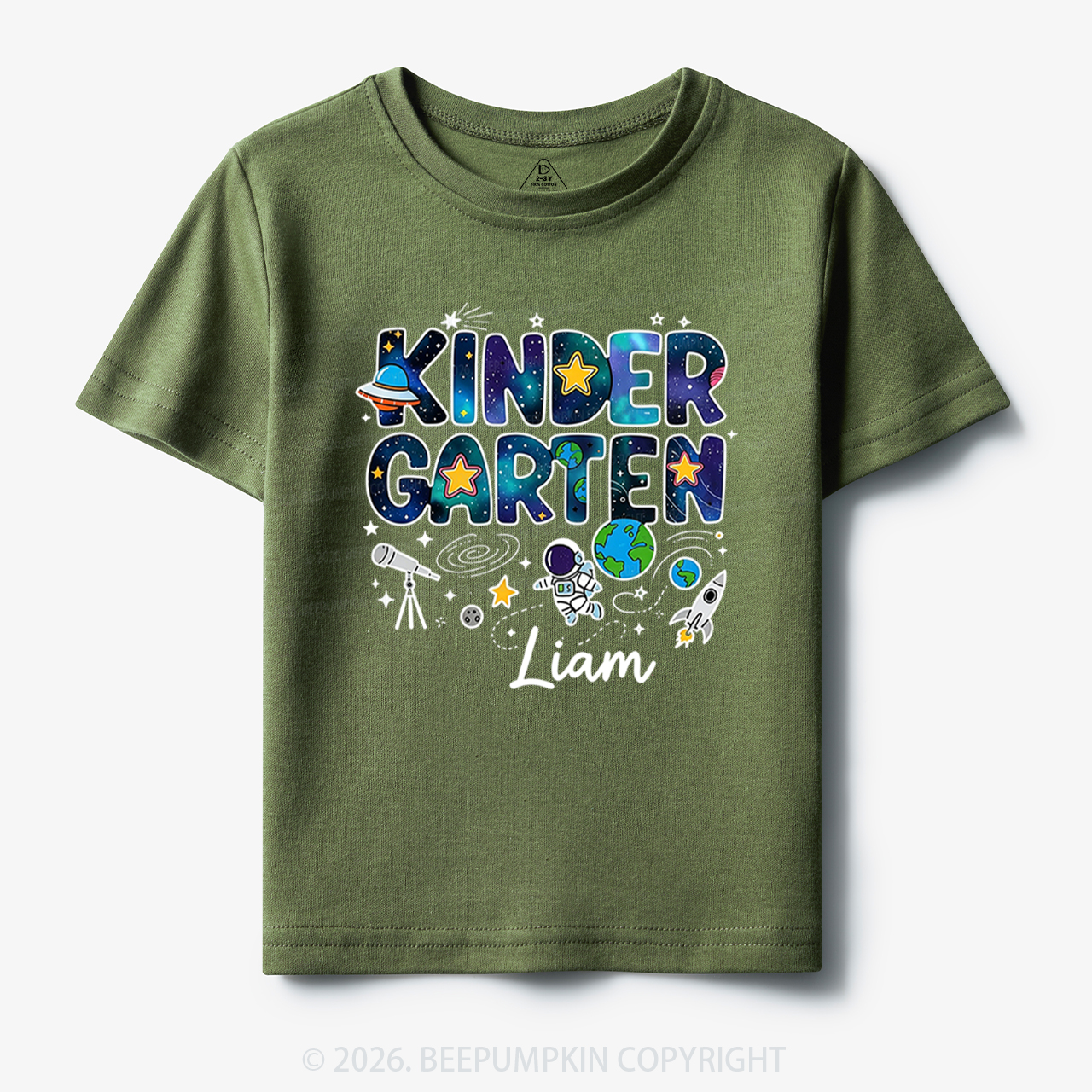 Personalized First Day of Kindergarten Outer Space Toddler&Kid's Tees