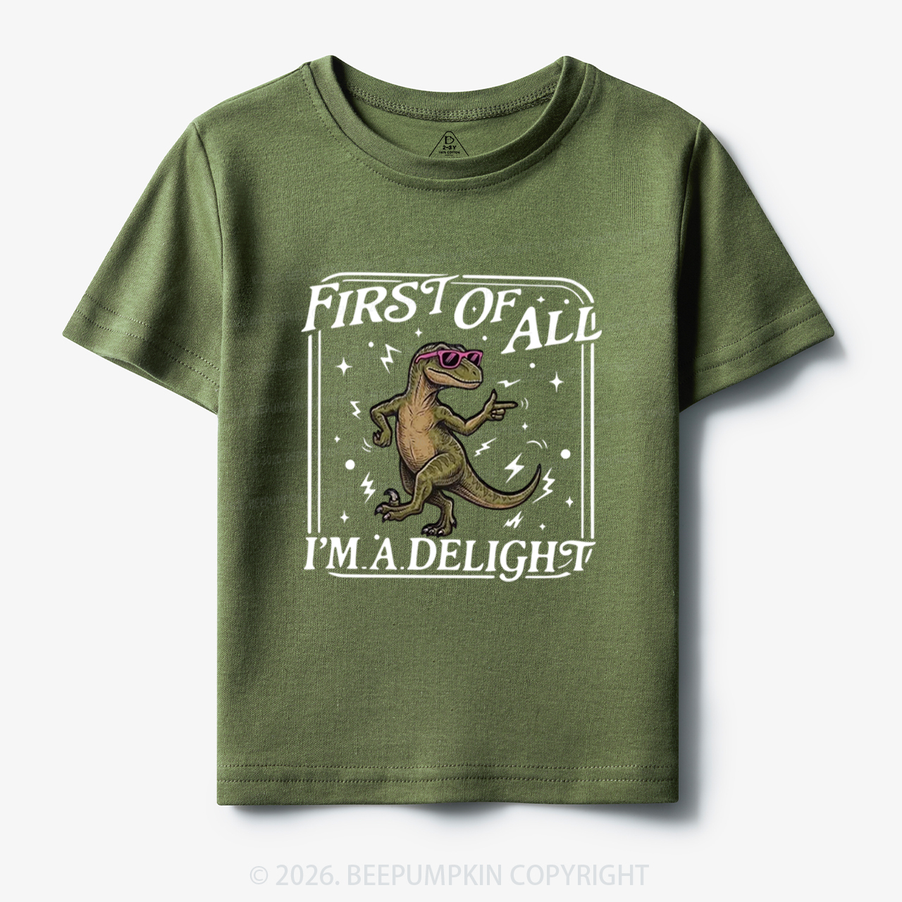 First of All I'm a Delight Funny Dinosaur Toddler&Kid's Tees