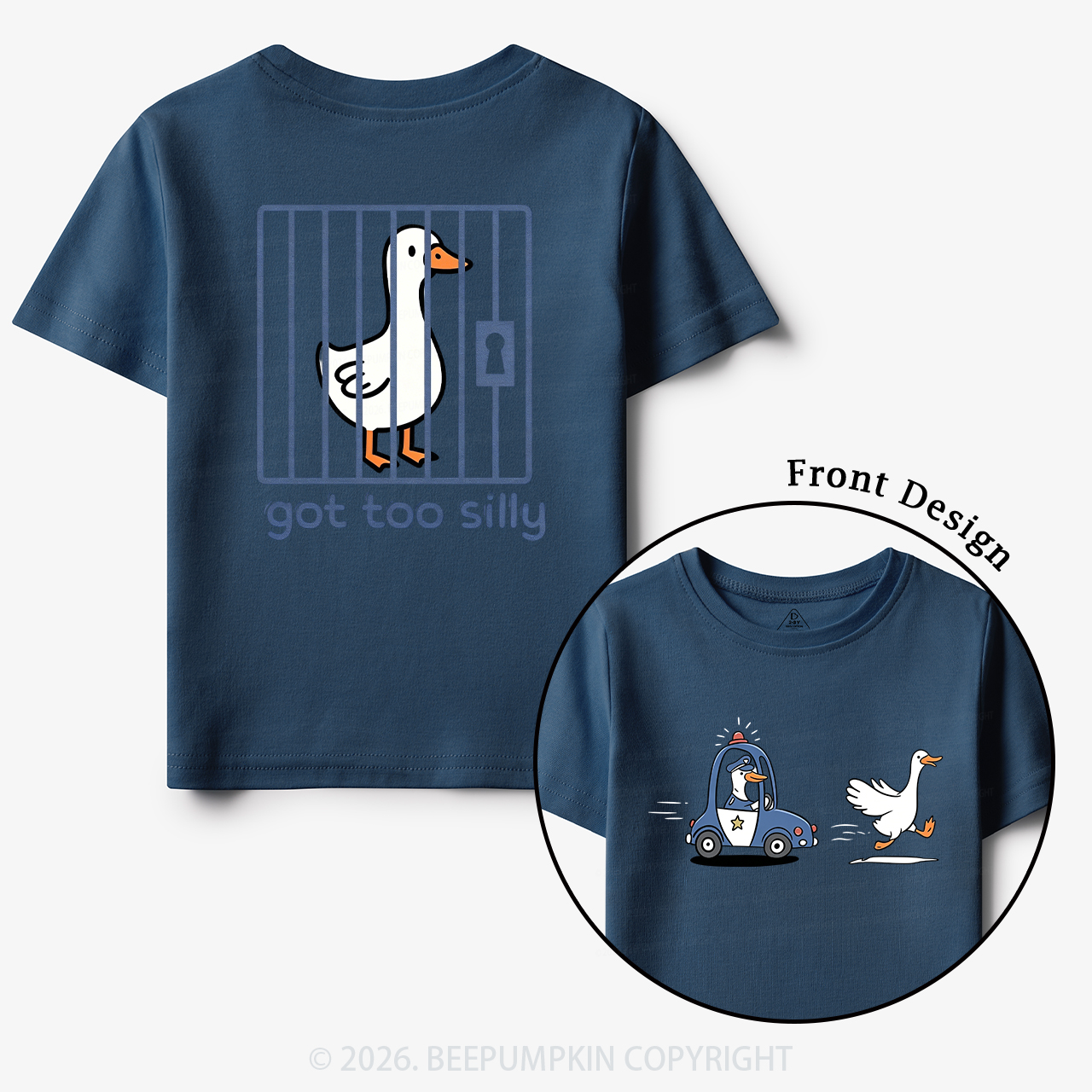 Silly Goose Got Too Silly Funny Animal Toddler&Kid's Tees