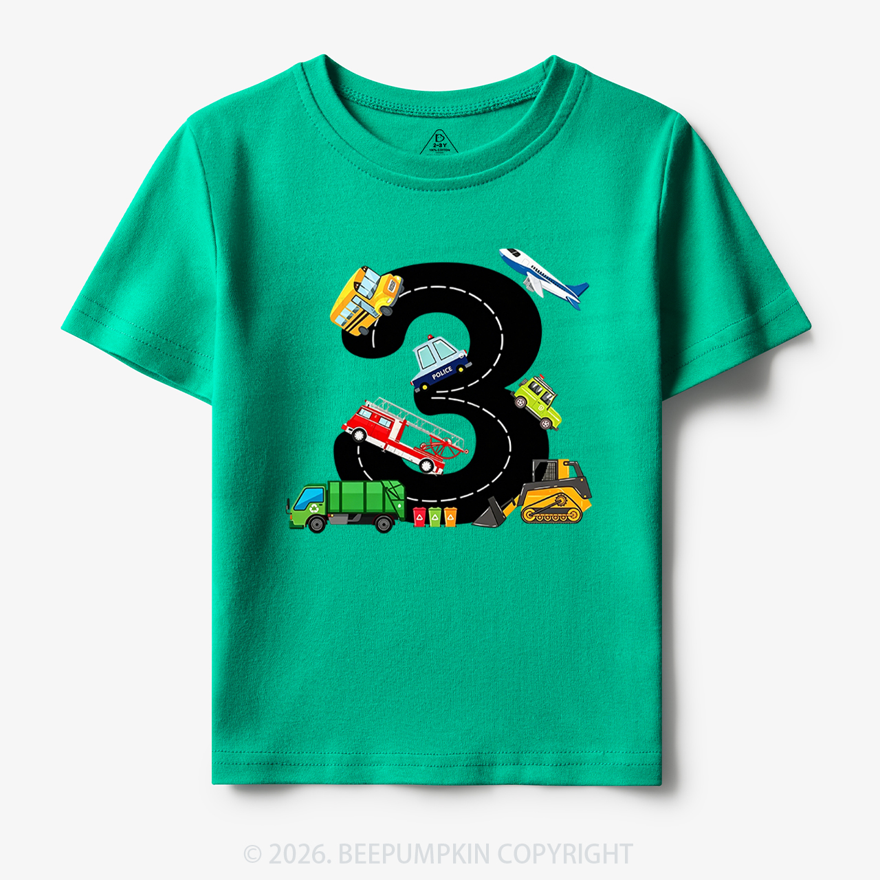 Personalized Transportation Helper Vehicles Birthday Toddler&Kid's Tees
