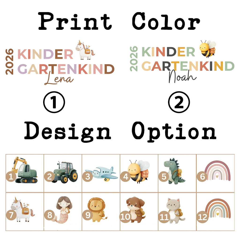 Personalized Name Icon Kindergarten Toddler&Kid's Tees