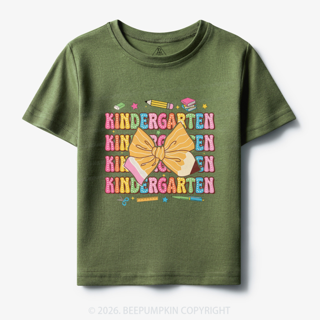 Kindergarten Pencil Coquette Bow Back To School Toddler&Kid's Tees