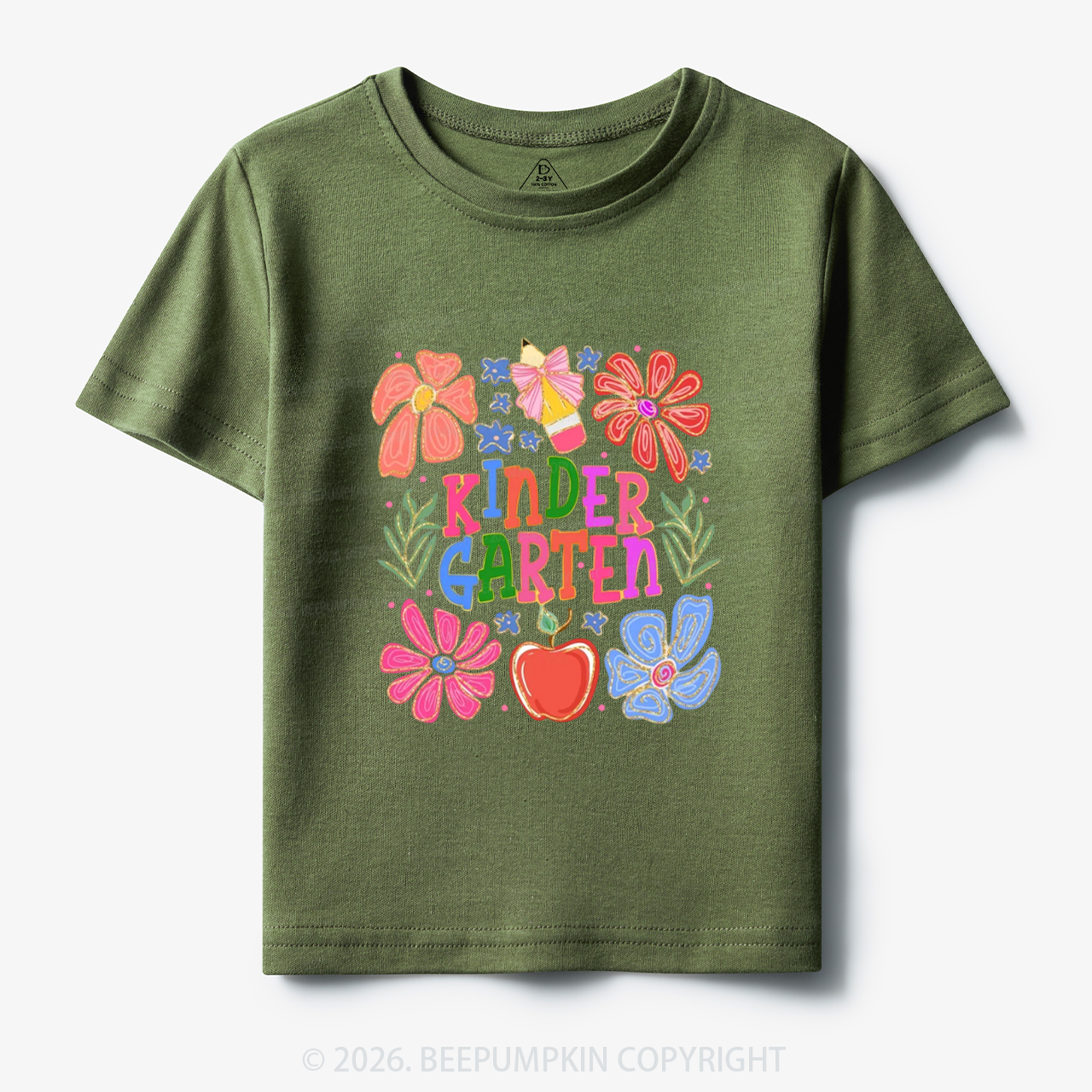 Personalized Kindergarten Colorful Floral Toddler&Kid's Tees
