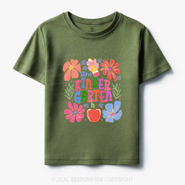 Personalized Kindergarten Colorful Floral Toddler&Kid's Tees