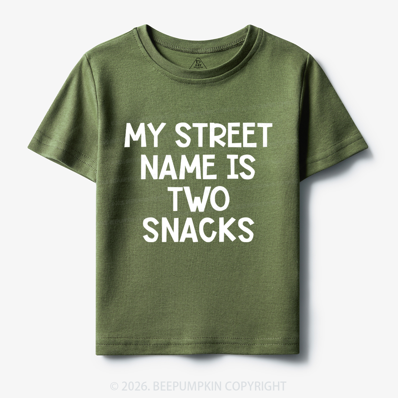 My Street Name Is Two Snacks Kids Shirt 7