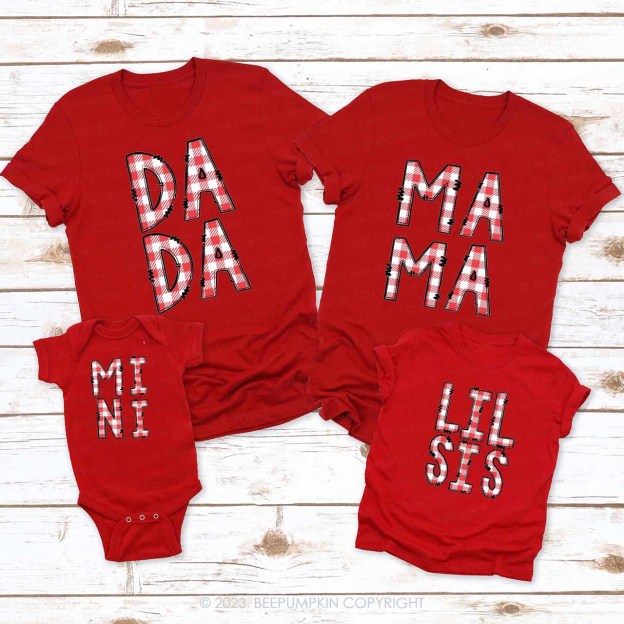 Personalized Christmas Plaid Name Matching Family Shirts Beepumpkin
