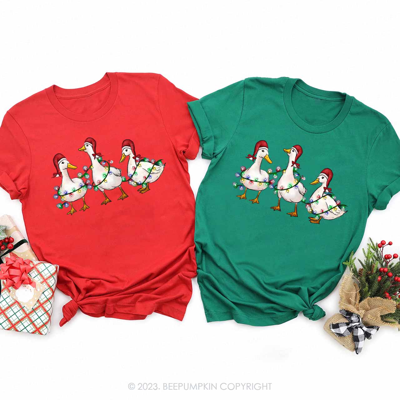 Christmas Ducks Farm Lover Matching Family Shirts Beepumpkin