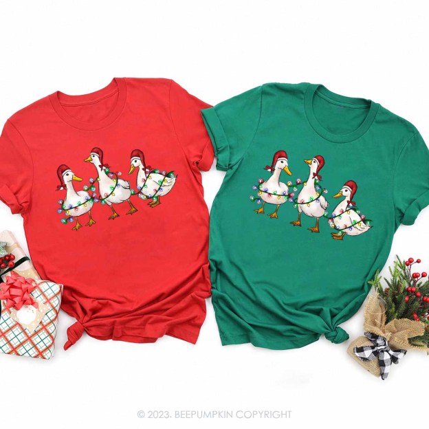 Christmas Ducks Farm Lover Matching Family Shirts Beepumpkin