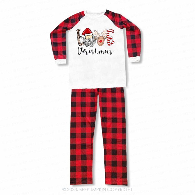 Love Christmas Santa Elk Family Matching Pajamas Beepumpkin
