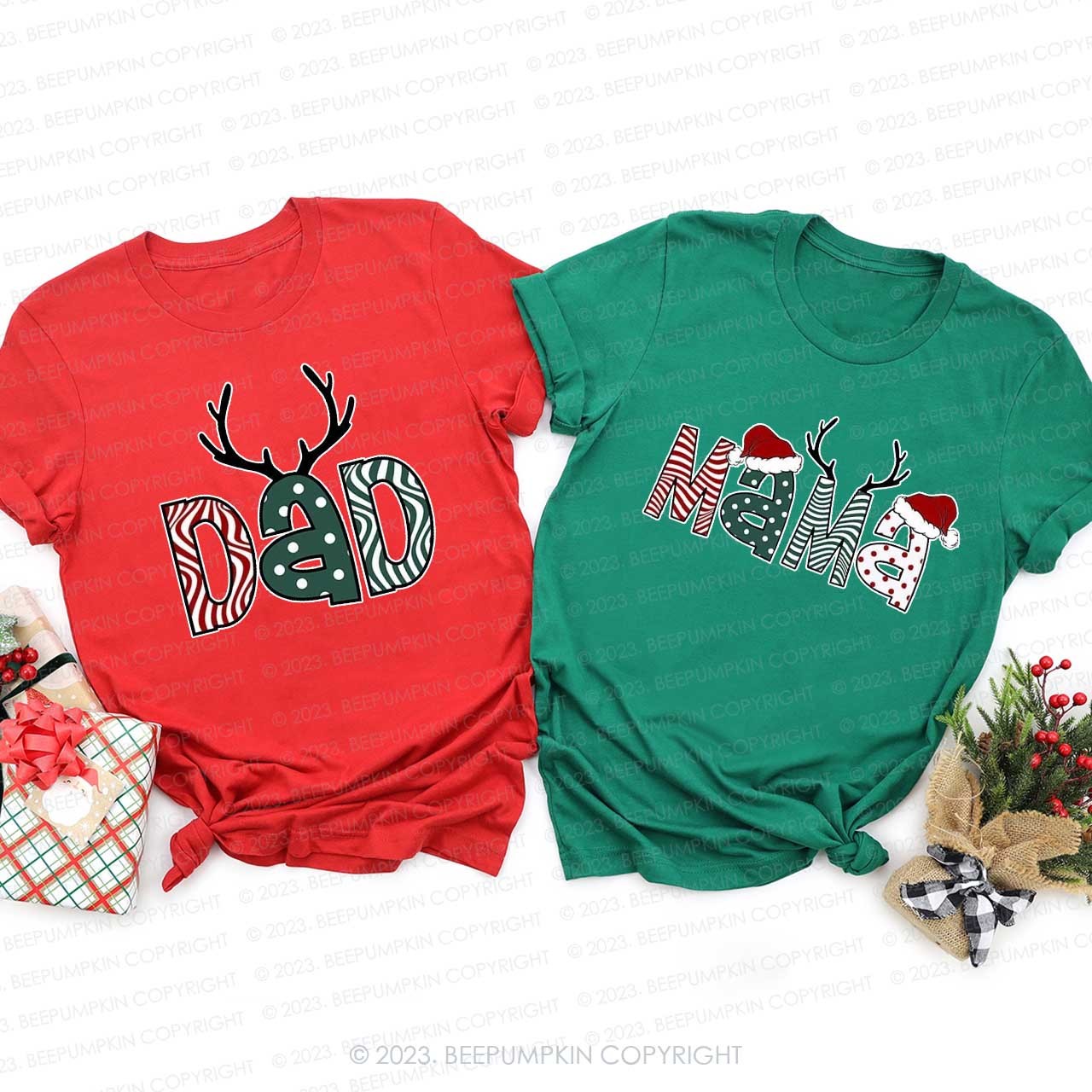 Personalized Custom Christmas Family Matching Shirts Beepumpkin
