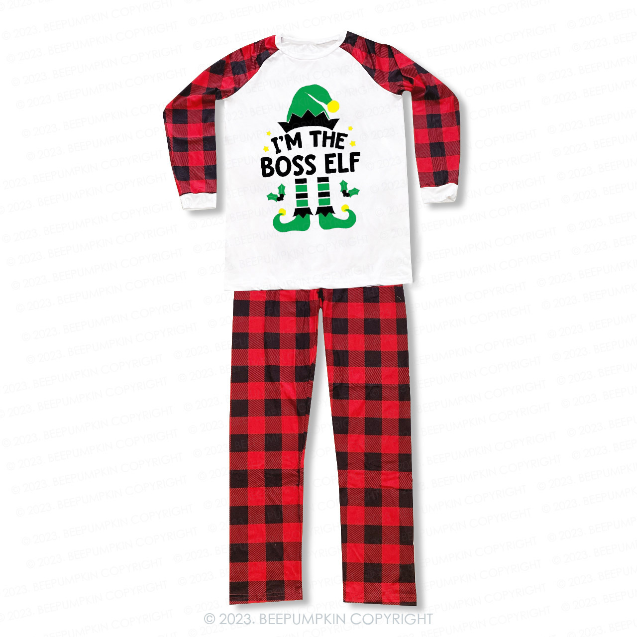 Christmas green elf Family Matching Pajamas Beepumpkin