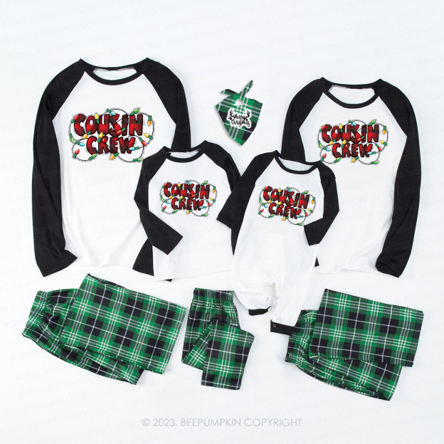 Santa Hat Cousin Crew Christmas Family Matching Pajamas Beepumpkin