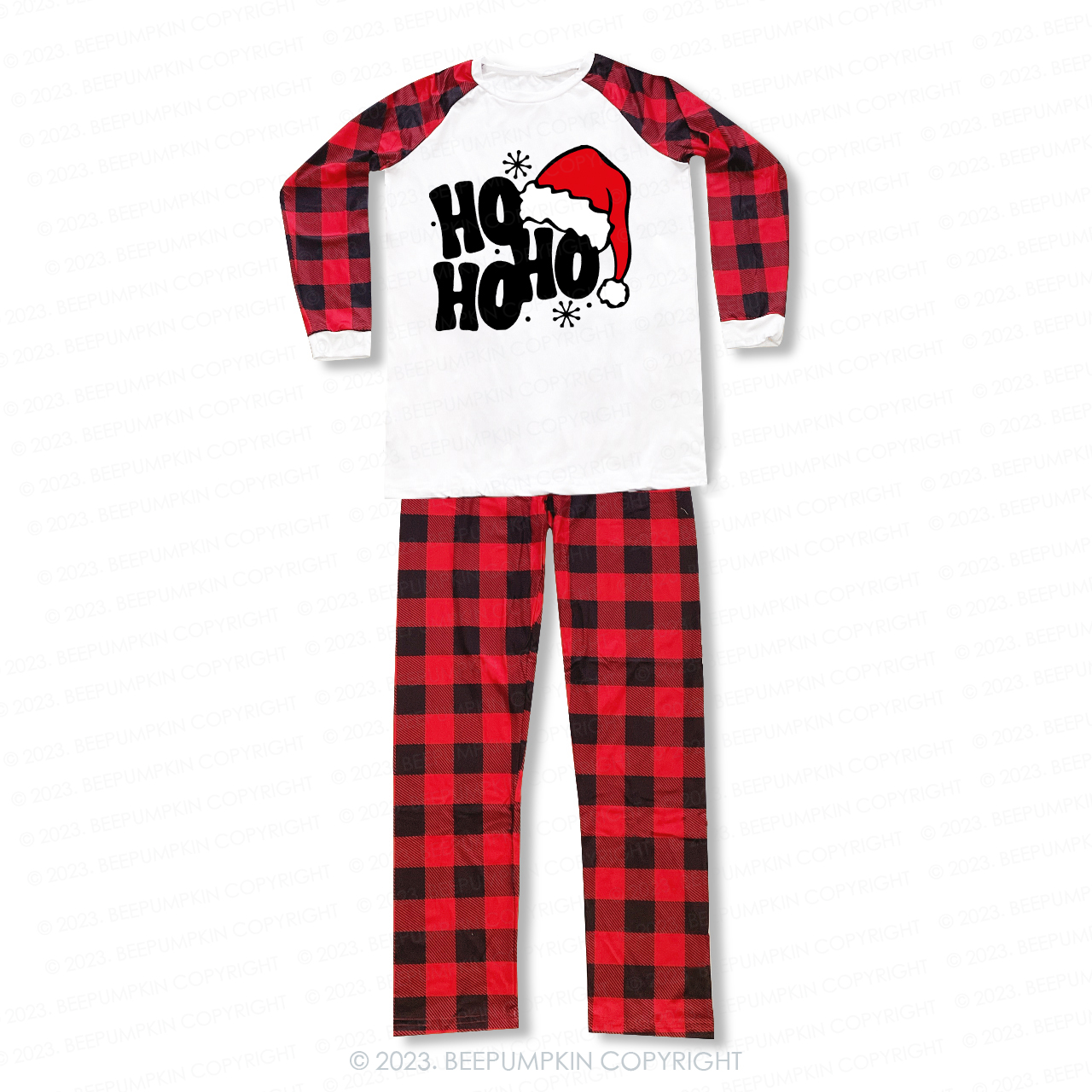 Retro Merry Christmas Ho Ho Ho Matching Pajamas For Family Beepumpkin