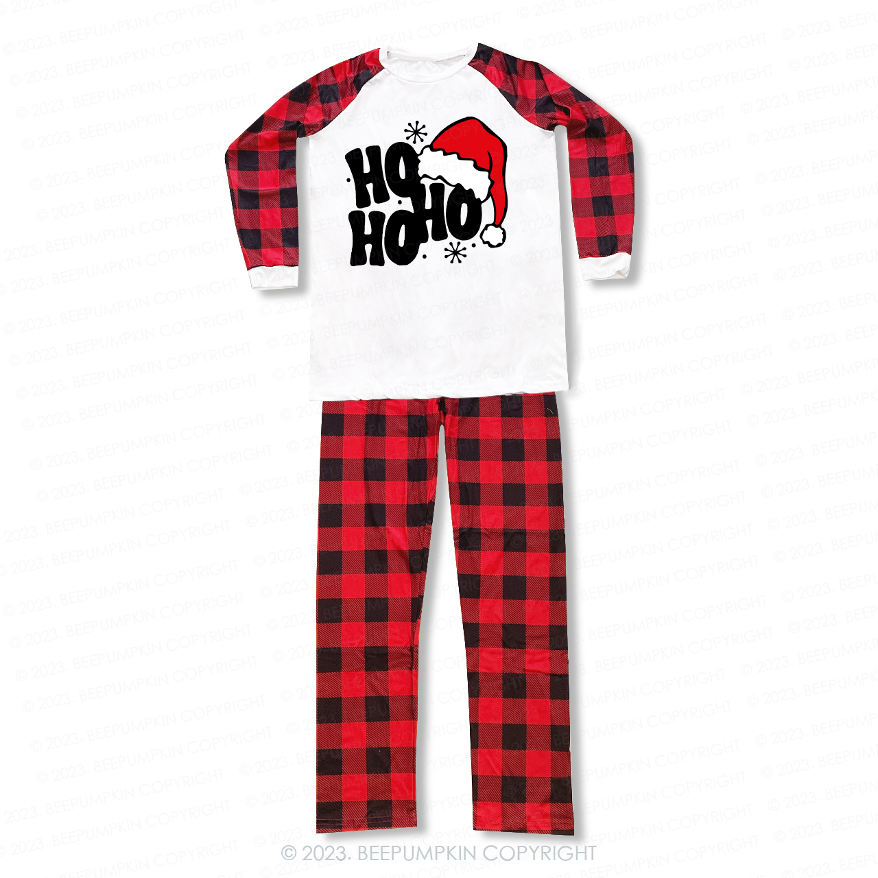 Retro Merry Christmas Ho Ho Ho Matching Pajamas For Family Beepumpkin