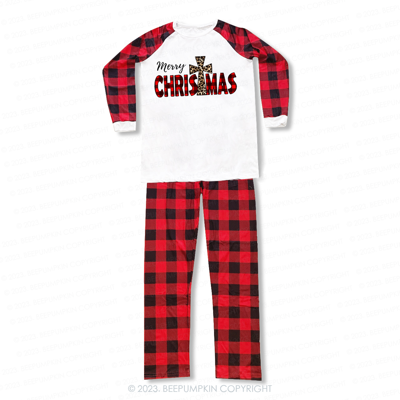Merry Christmas Jesus Cross Family Matching Pajamas Beepumpkin