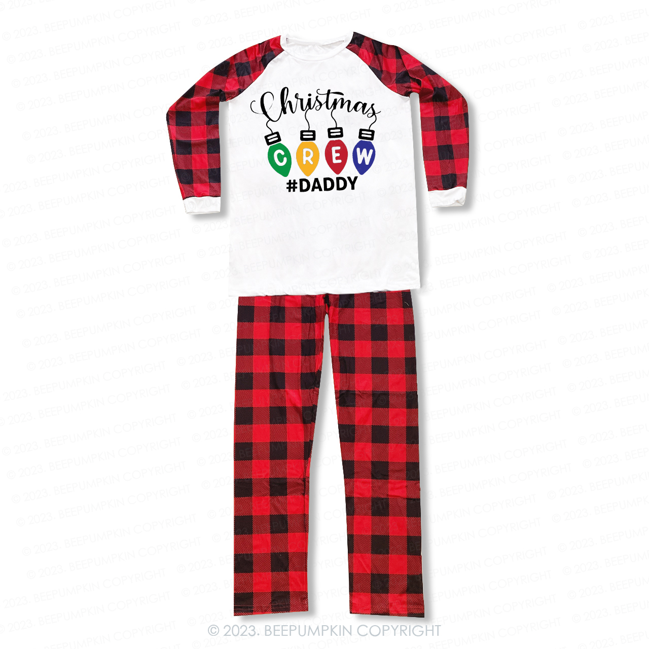 Personalized Christmas Crew Lights Family Matching Pajamas Beepumpkin