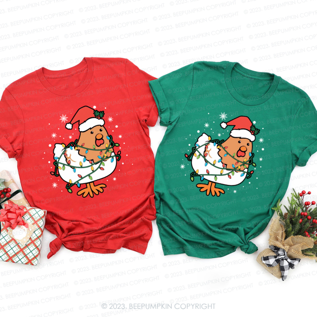 Chicken Lover Christmas Family Matching Shirts Beepumpkin