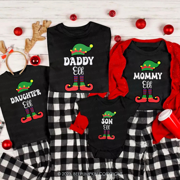 Personalized Custom Christmas Elf Family Matching Shirts Beepumpkin