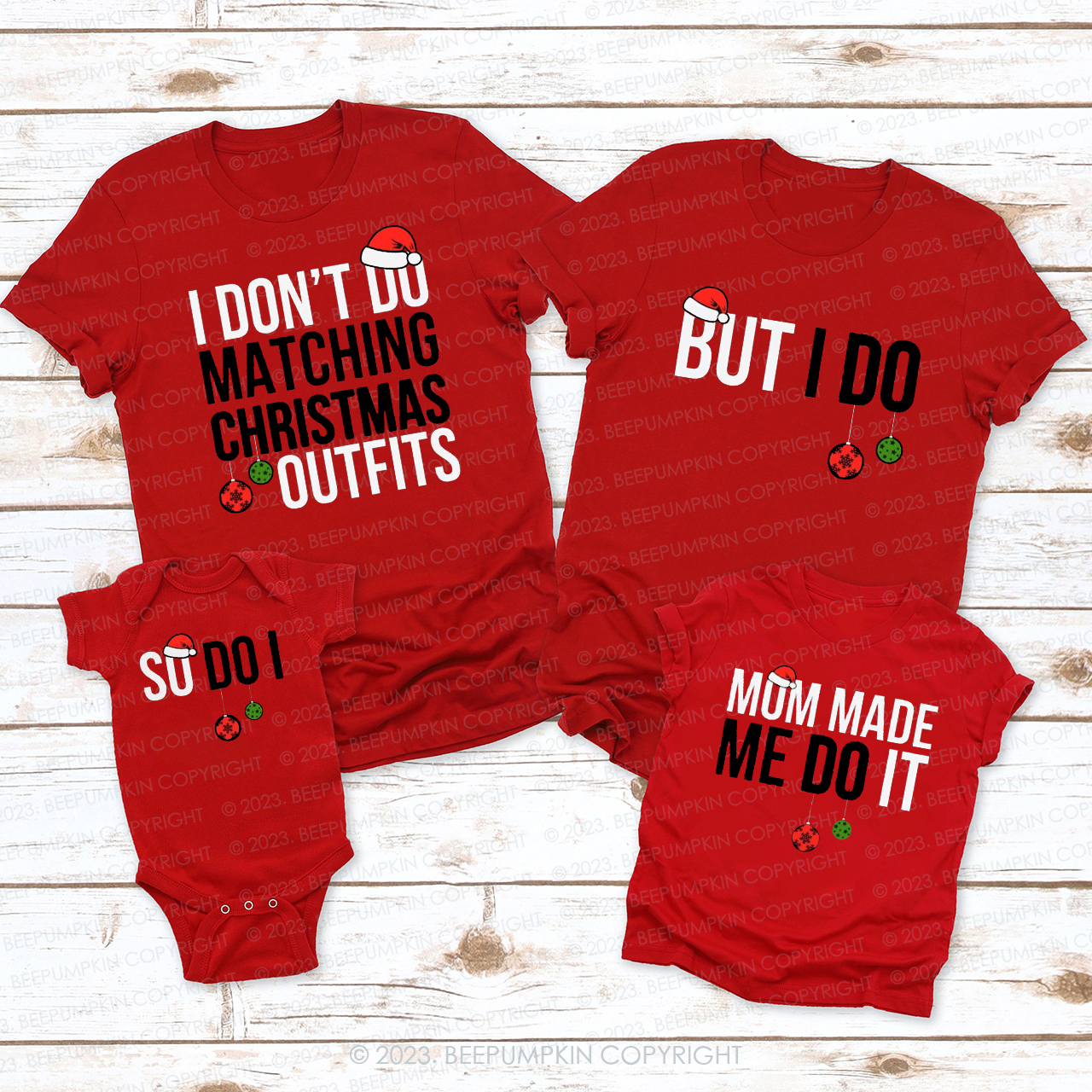 Personalized I Don't Do Funny Family Christmas Matching Tees Beepumpkin