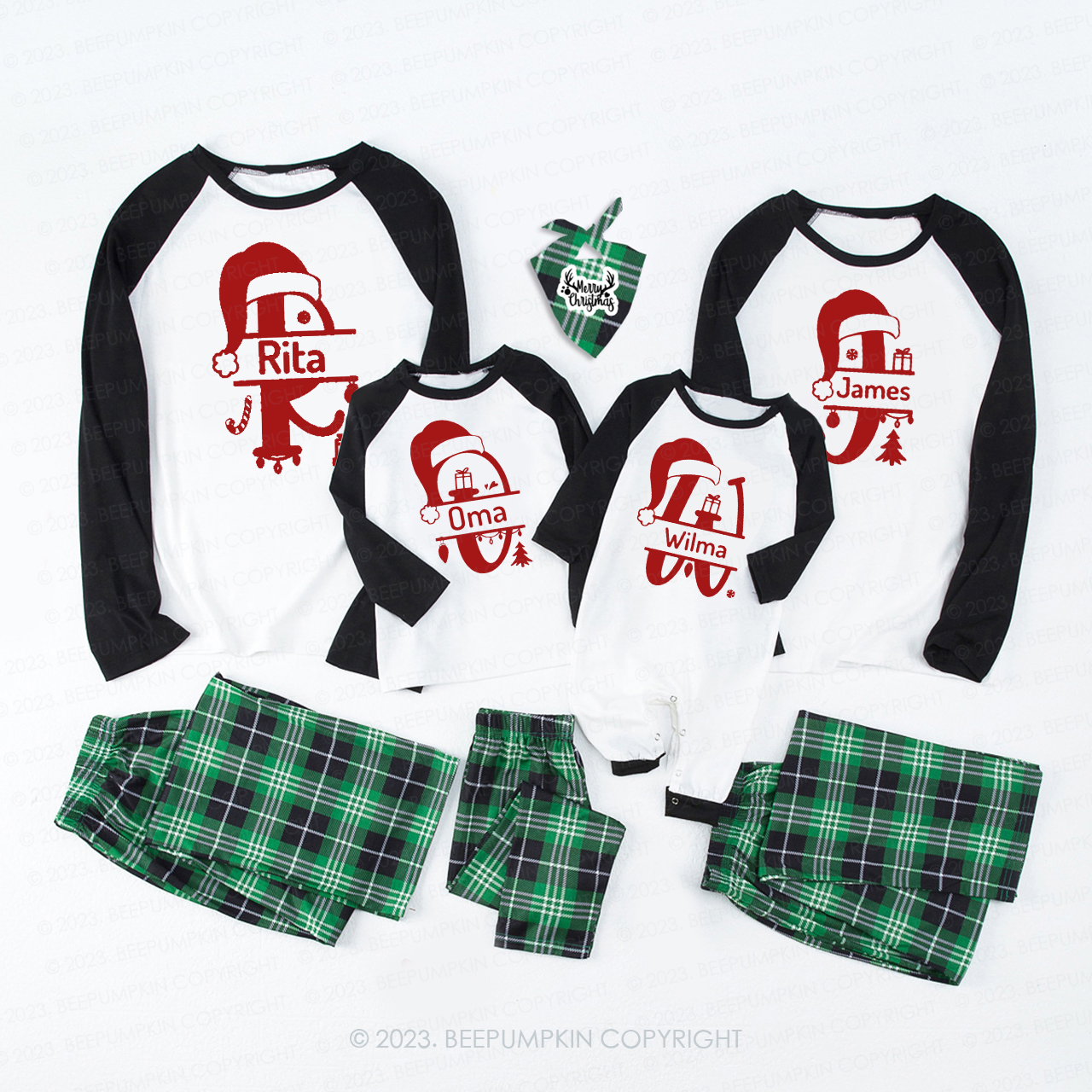 Personalized Monogrammed Family Christmas Pajamas With Name