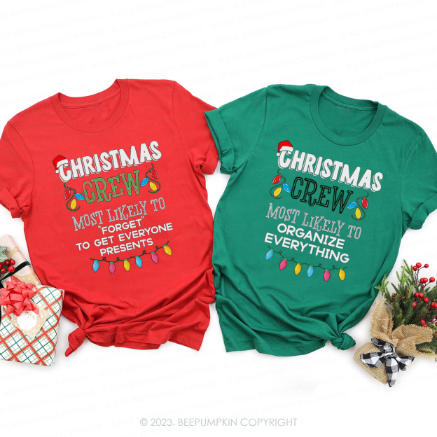 Personalized Christmas Crew Most Likely To Family Gifts Matching Tees