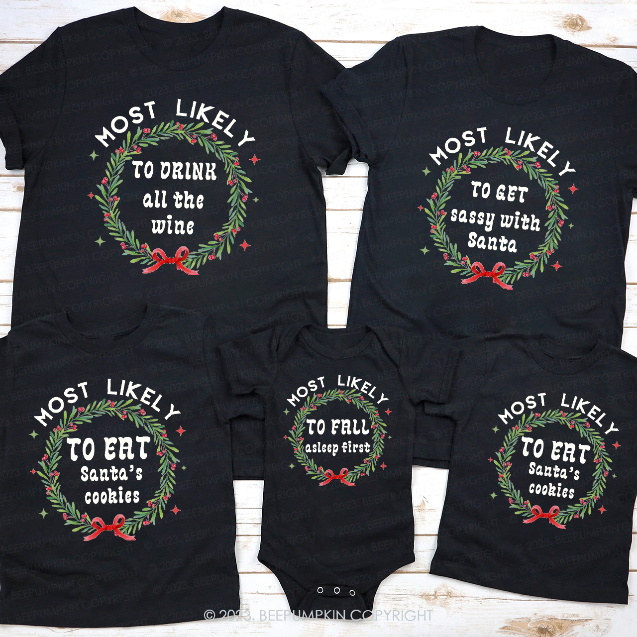 Custom Florals Design Most Likely To Christmas Shirts