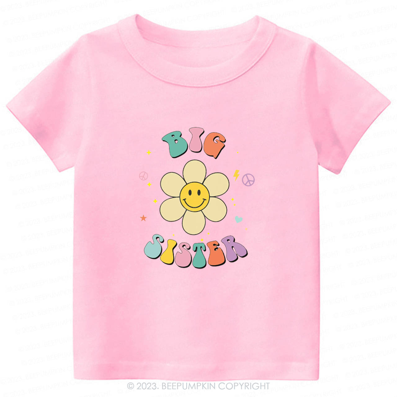 Personalized Smiley Face Flower Sibling -Toddler Tees