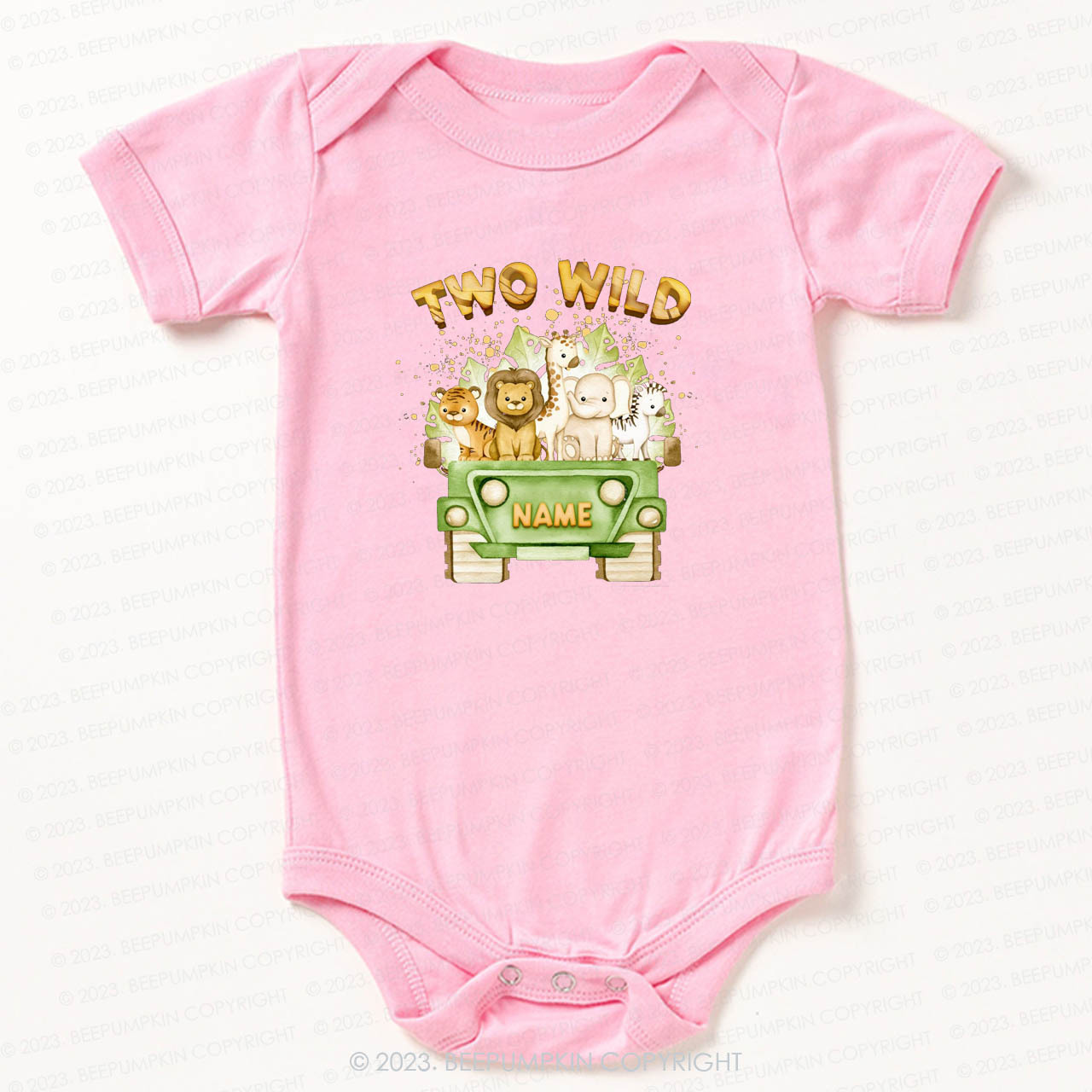 Two Wild Named Safari Bodysuit For Baby