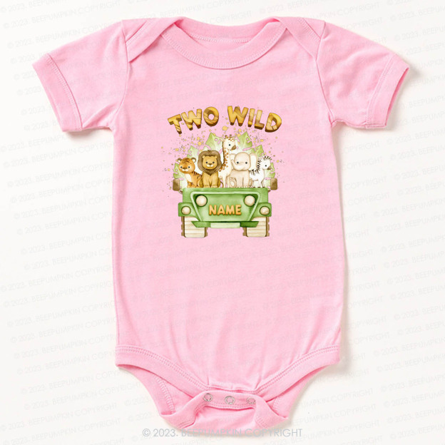 Two Wild Named Safari Bodysuit For Baby