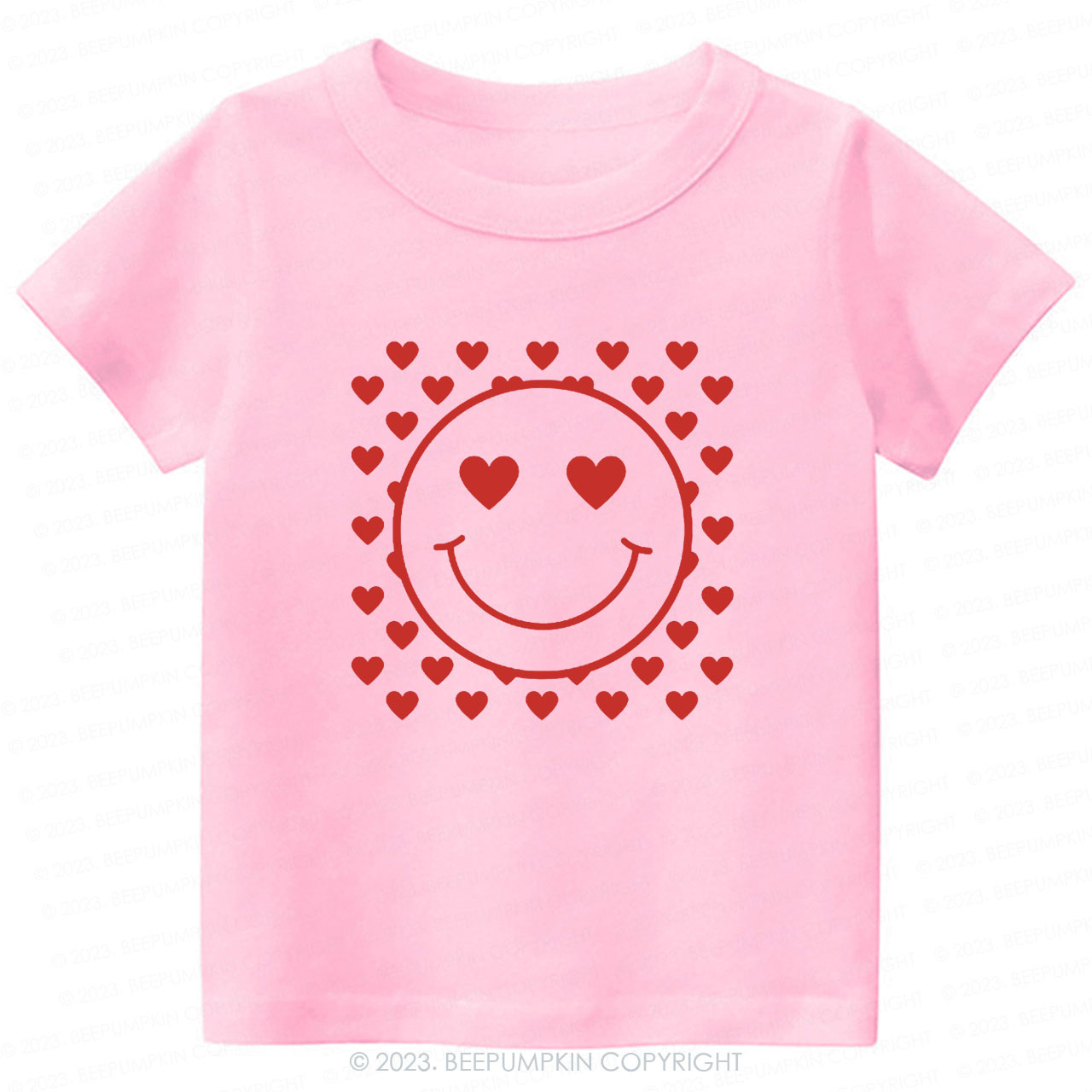 Love Smile Face Valentines Day Kids Tees