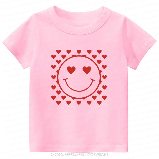 Love Smile Face Valentines Day Kids Tees