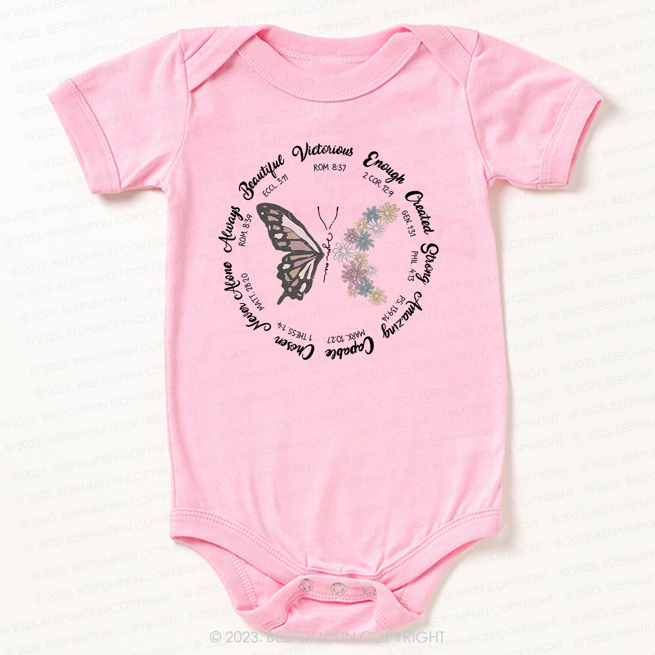 Butterfly Jesus Bible Verse Bodysuit For Baby
