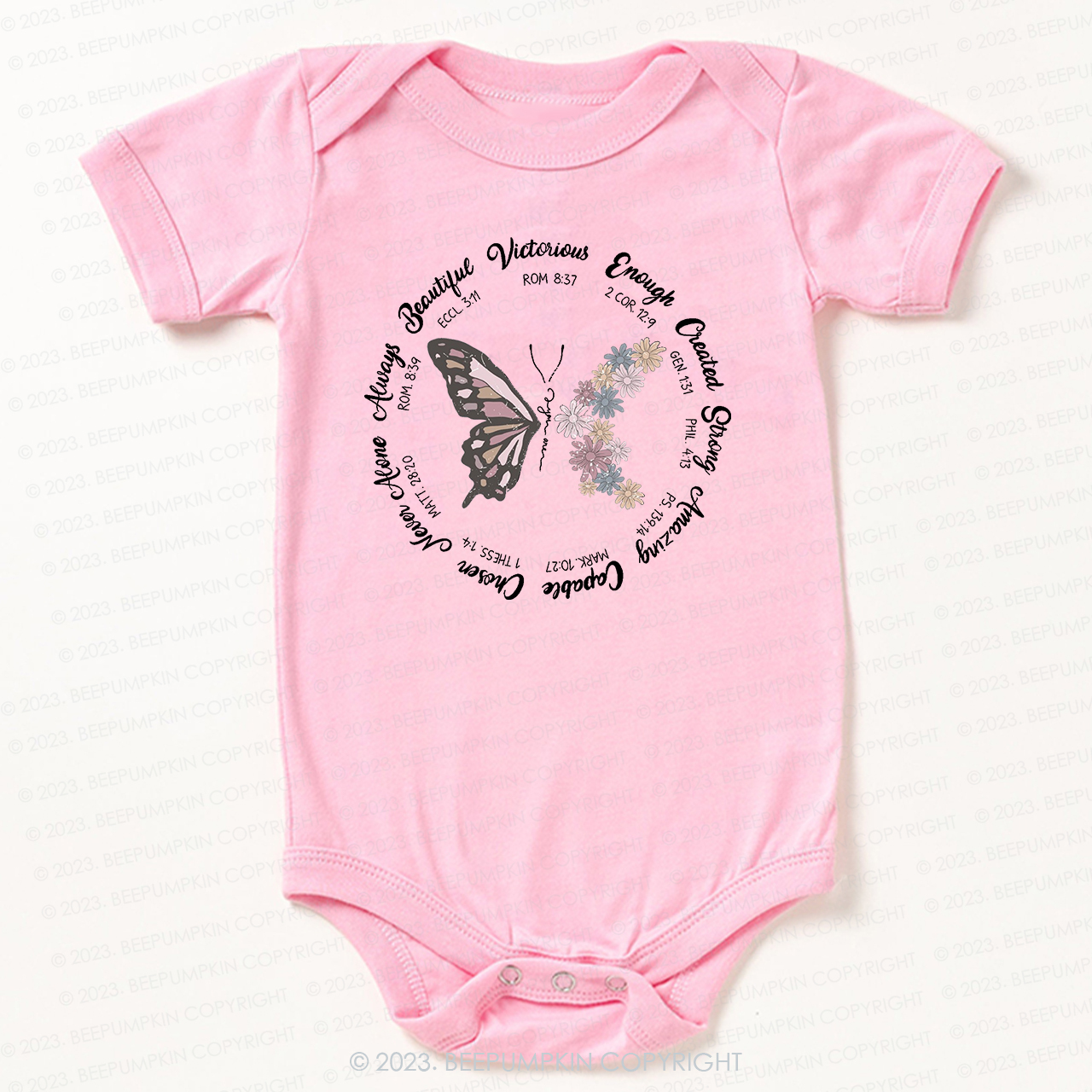 Butterfly Jesus Bible Verse Bodysuit For Baby