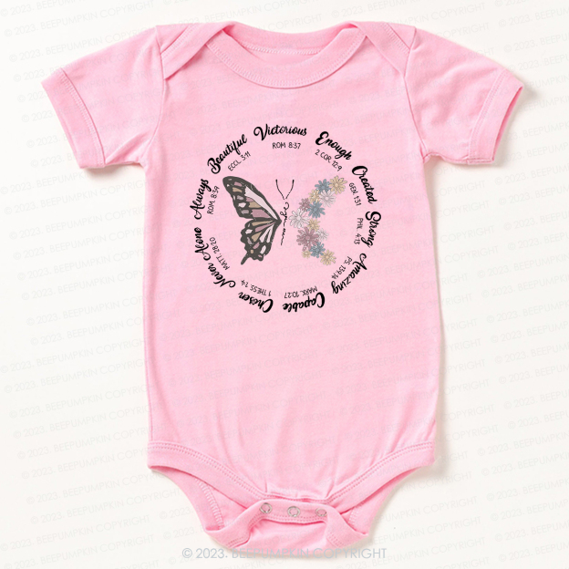 Butterfly Jesus Bible Verse Bodysuit For Baby