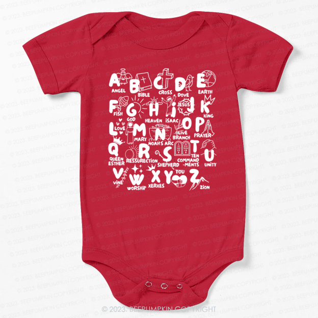 Biblical Alphabet Cut File Bodysuit For Baby