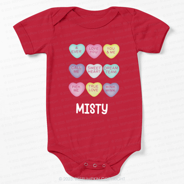 Personalized Colourful Valentine Heart Bodysuit For Baby