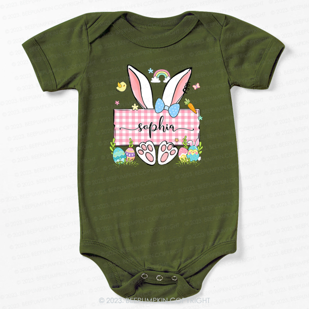Personalized Name Easter Bunny Bodysuit For Baby