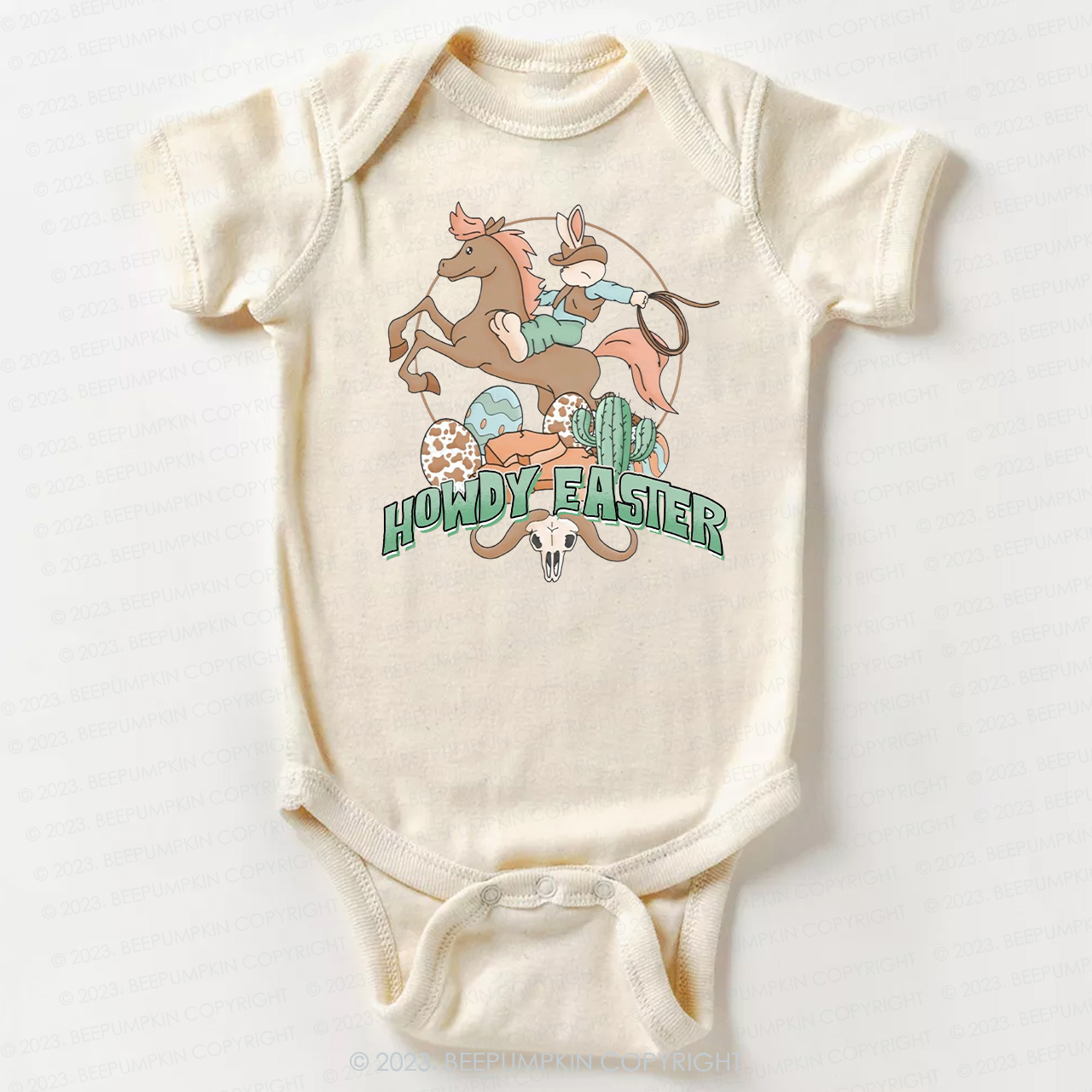 Howdy Easter Natural Bodysuit For Baby