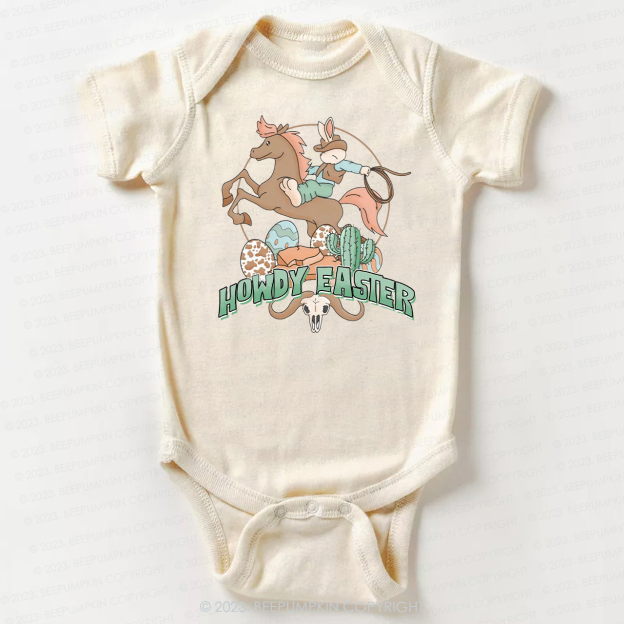 Howdy Easter Natural Bodysuit For Baby