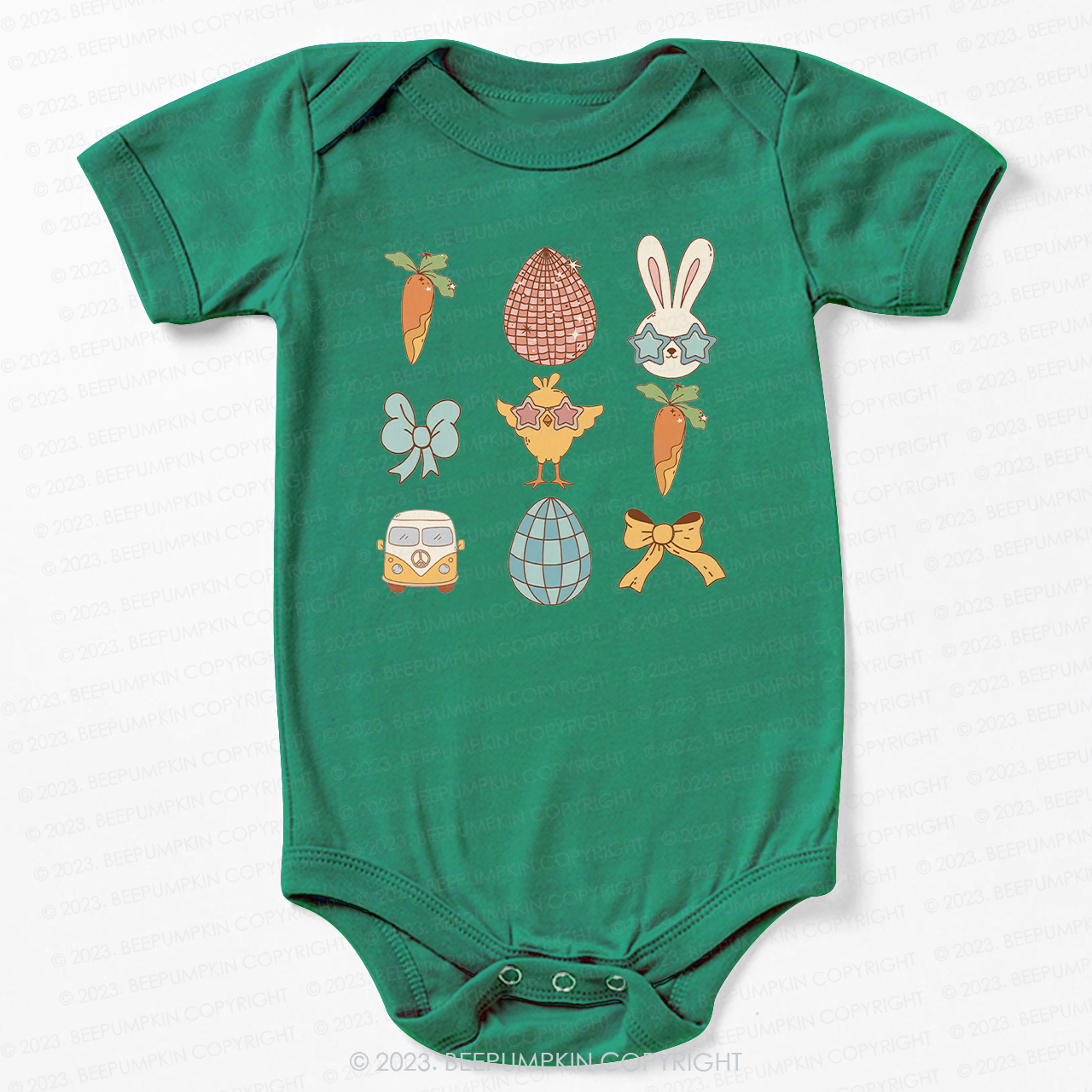 Kids Easter Carrot Car Bow Bodysuit For Baby
