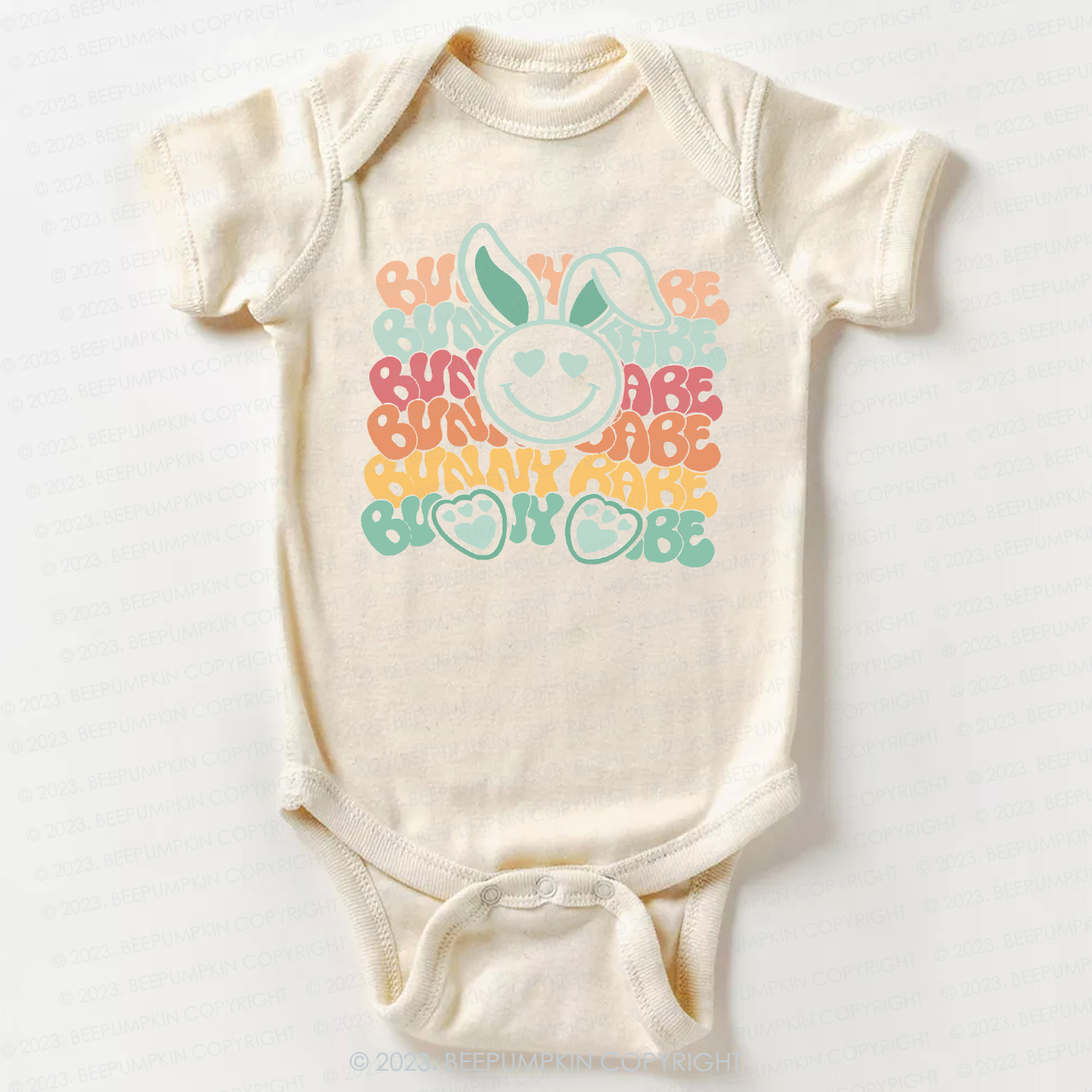 Cute Retro Graphic Bunny Babe Bodysuit For Baby