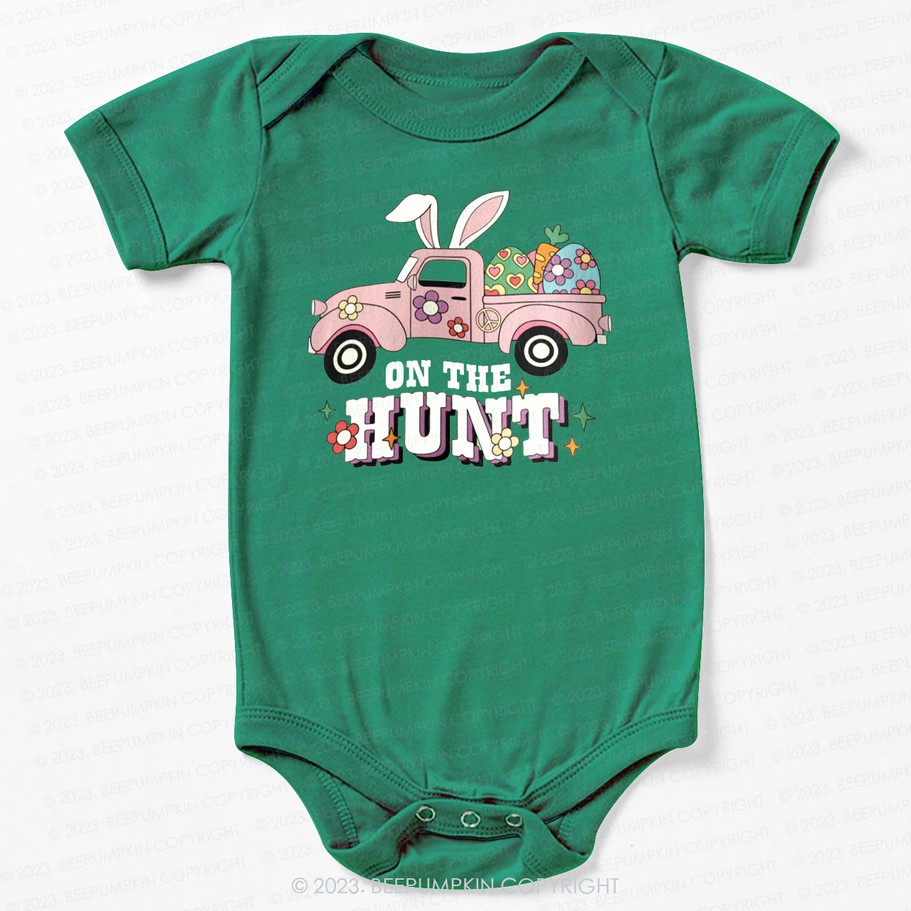 On The Hunt Easter Bunny And Car Bodysuit For Baby