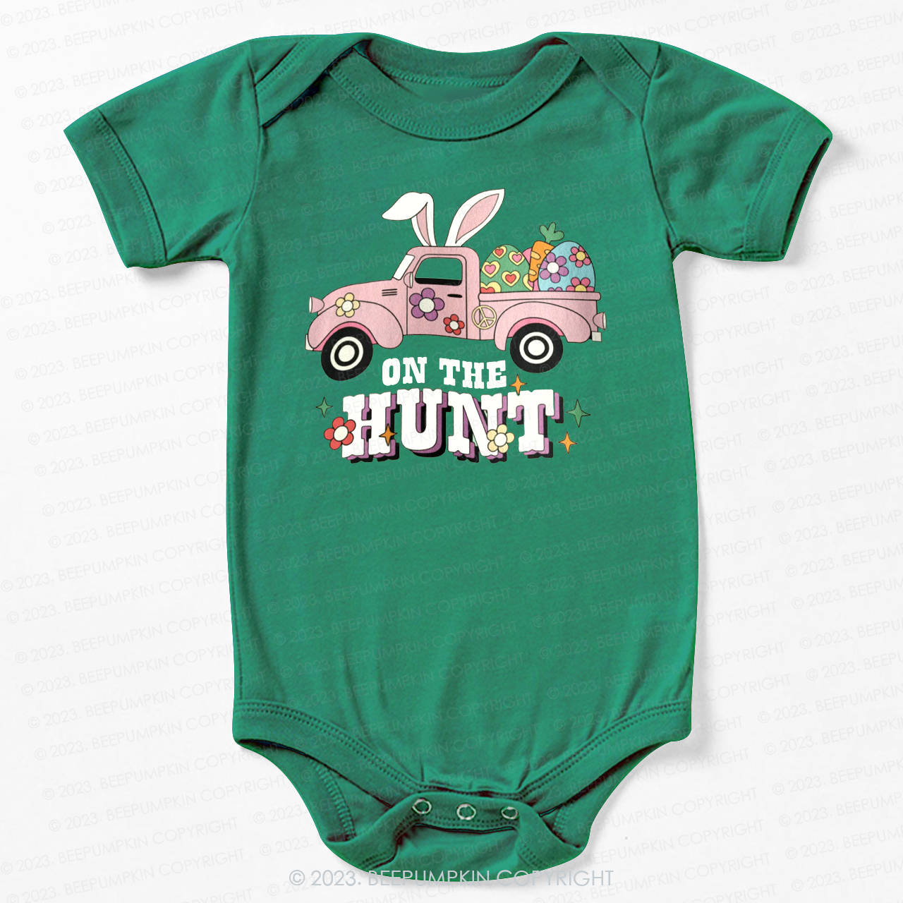 On The Hunt Easter Bunny And Car Bodysuit For Baby