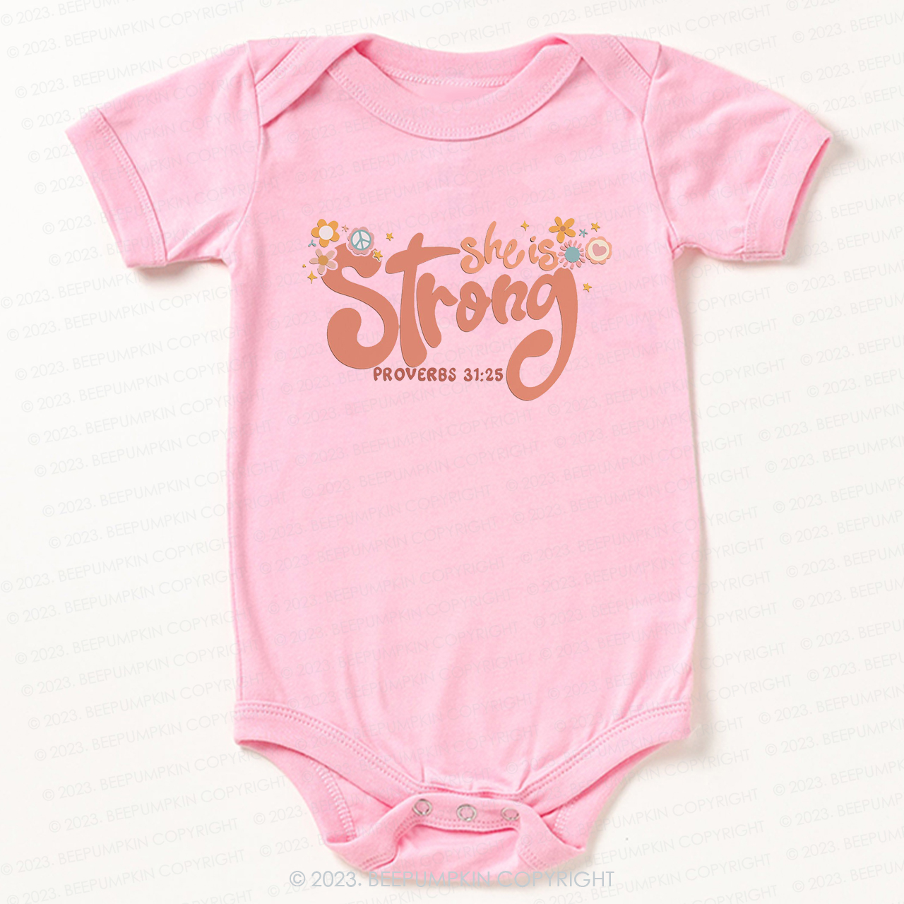 She is Strong Proverbs 31:25 Bodysuit For Baby